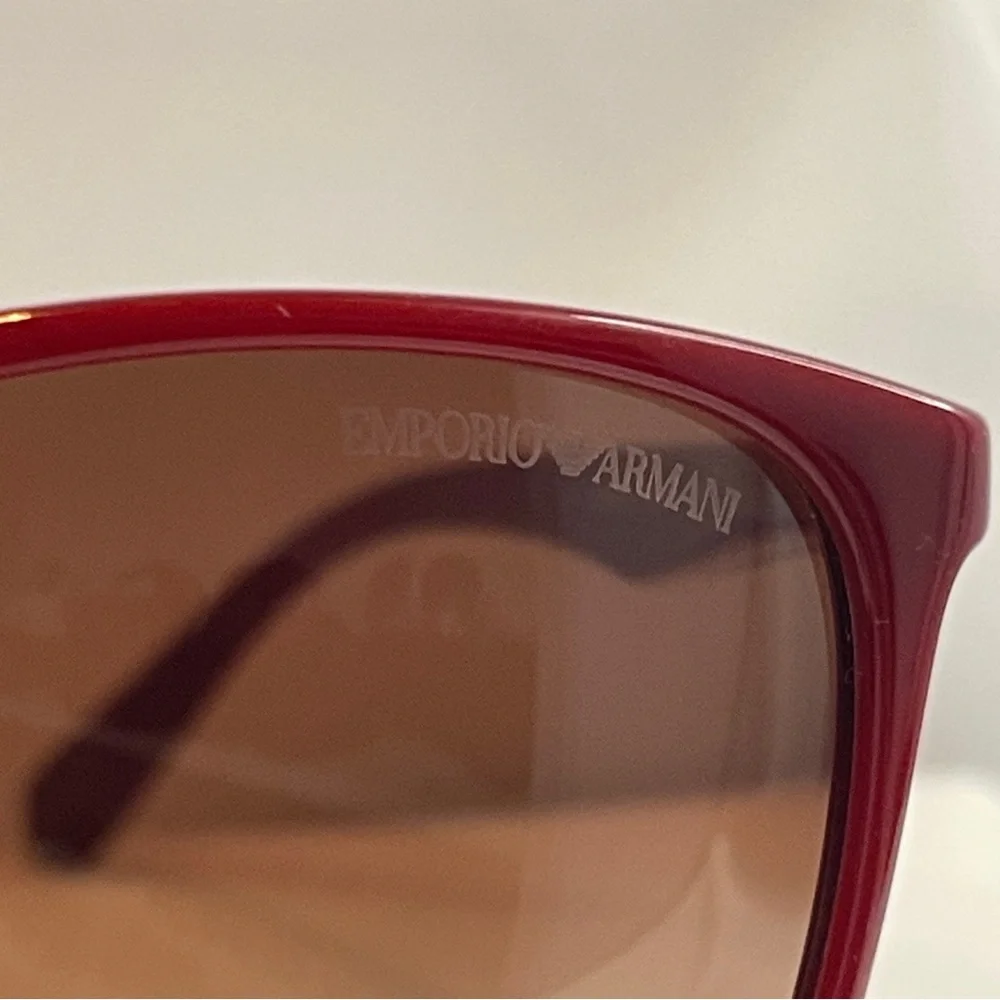 Emporio Armani EA4073 Bordeaux Cat-Eye Sunglasses With Brown Gradient Lenses - Picture 8 of 12